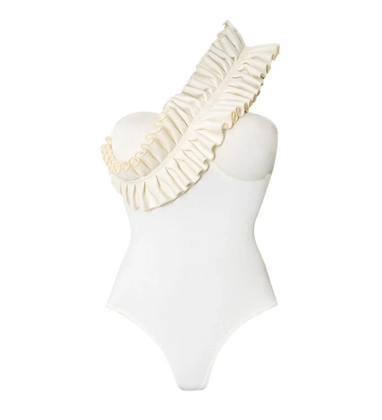 Ruffled Ruched One Piece Swimsuit