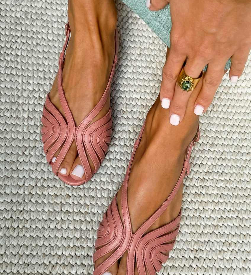 Tania - Sandálias Peep toe Vermelha