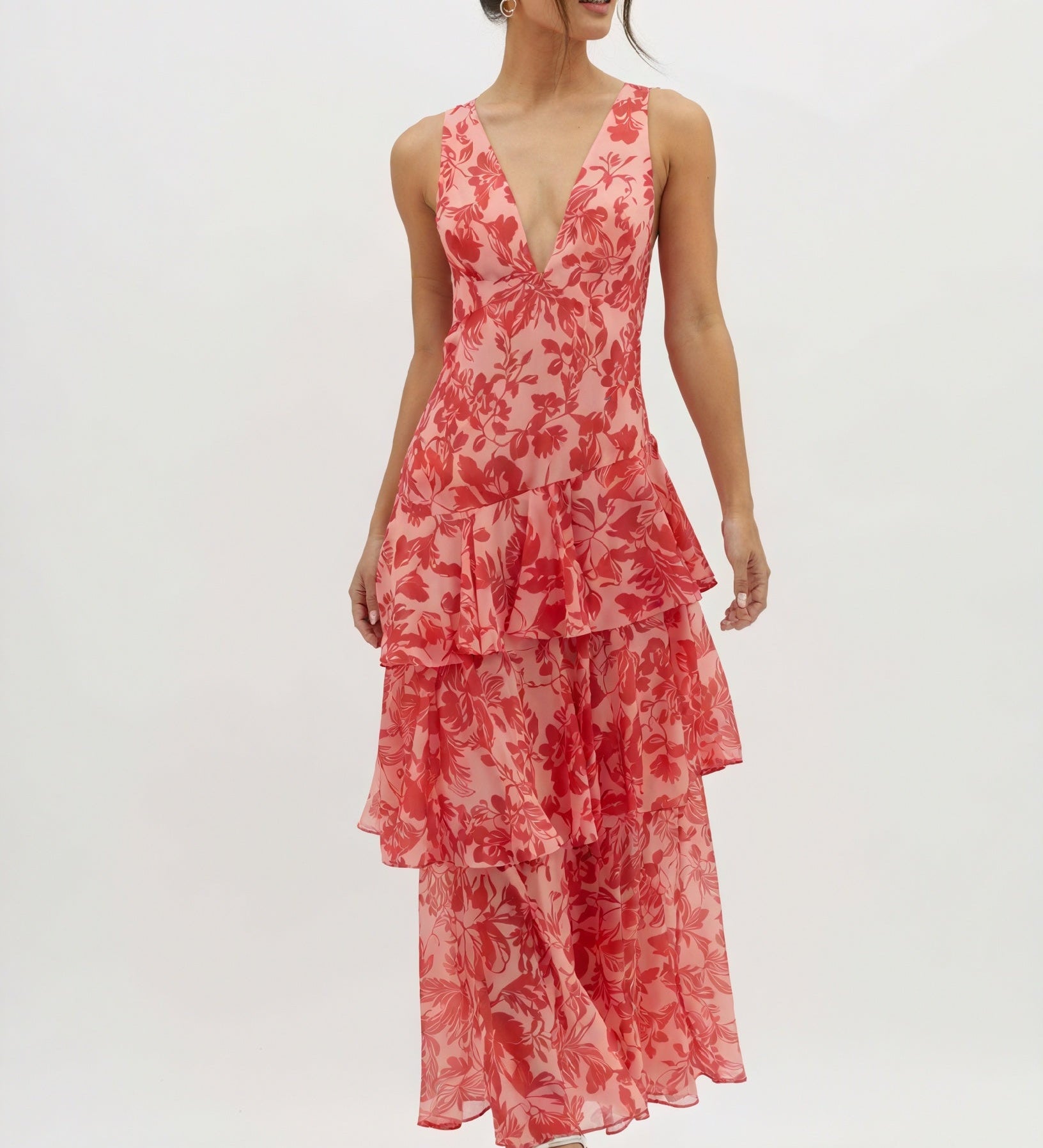 Luz - Vestido Floral Decote Profundo