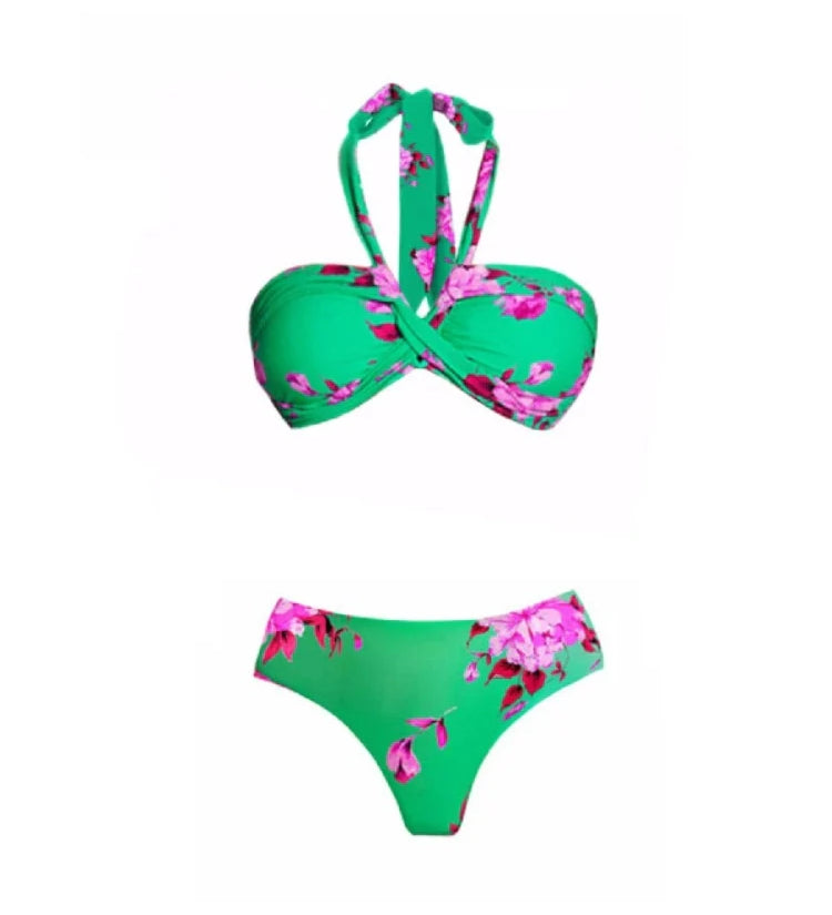 Halter Printed Sexy Bikini Set