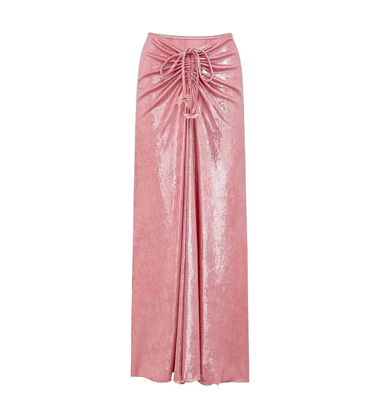 Pink Glossy One-Piece with 3D Butterfly