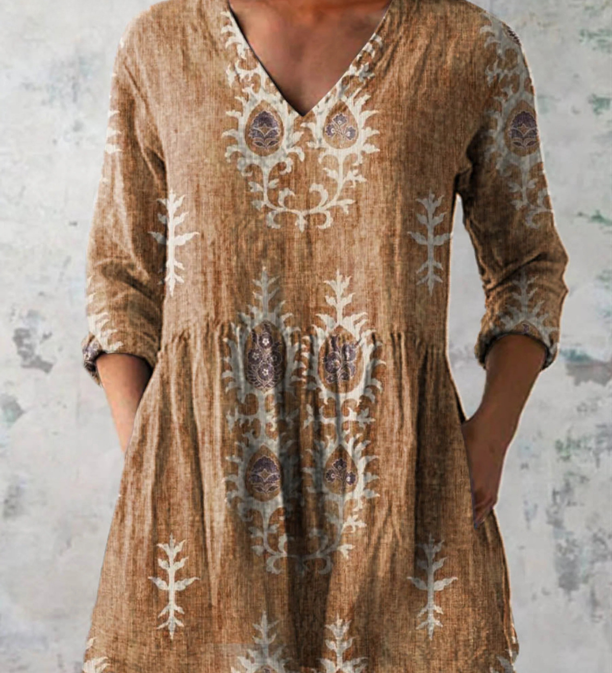 Élise - Blusa Longa com Decote em V