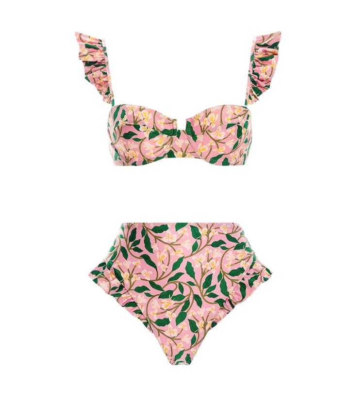 Mini Ruffle Floral Bikini Set
