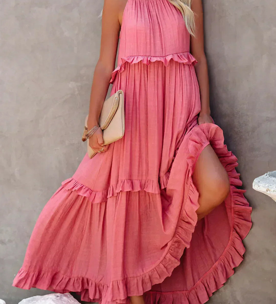 Coral - Vestido Longo