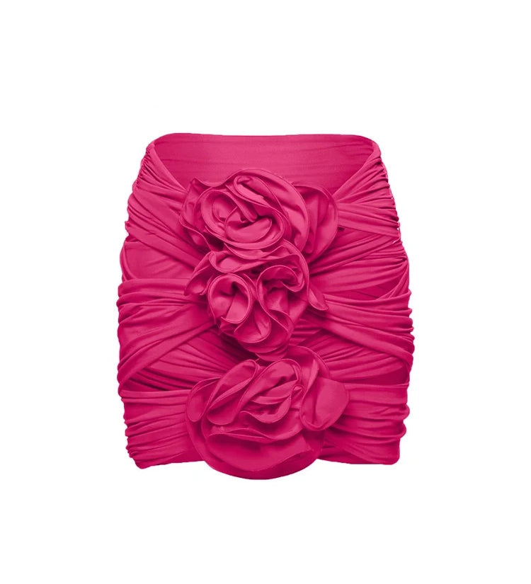 3D Floral Cutout Strappy Swimsuit Set