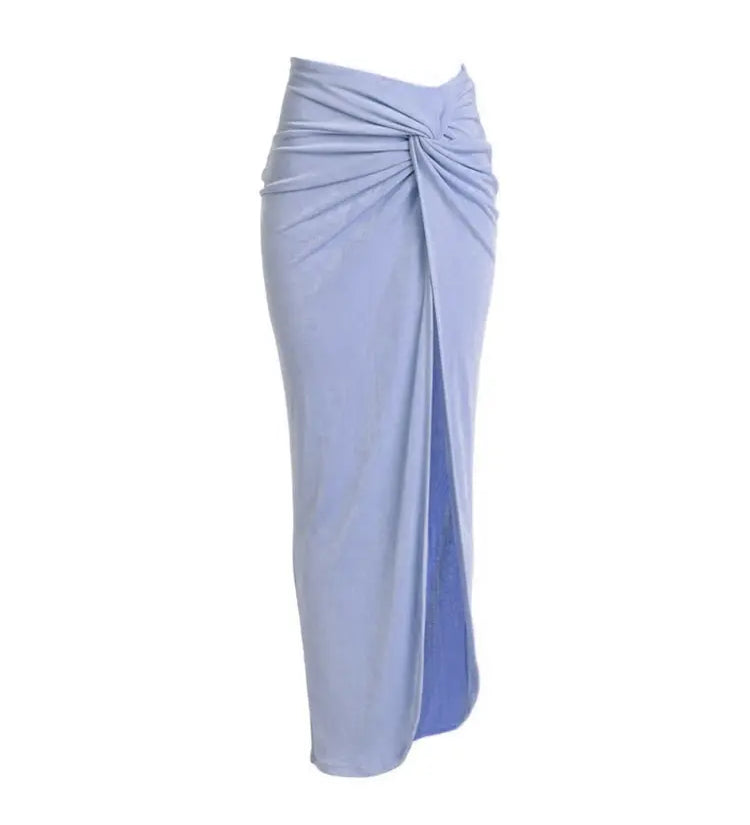 Morandi Blue High-Waist Bikini Set