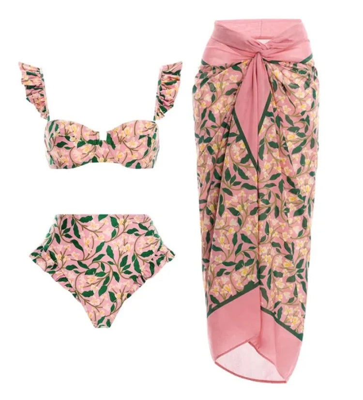 Mini Ruffle Floral Bikini Set