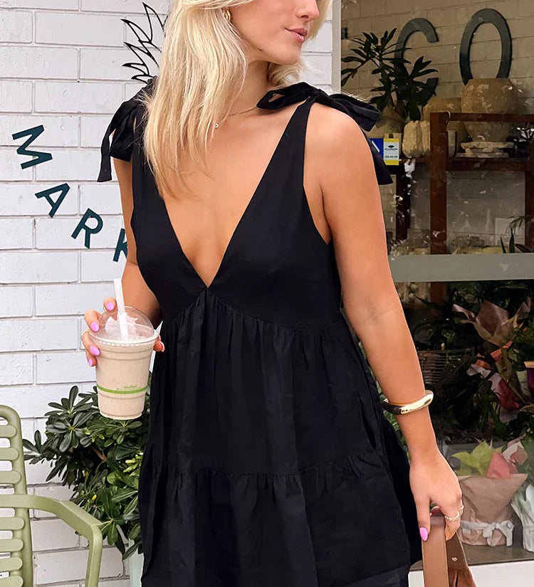 Vestido Mini em Gingham Vermelho com Alças