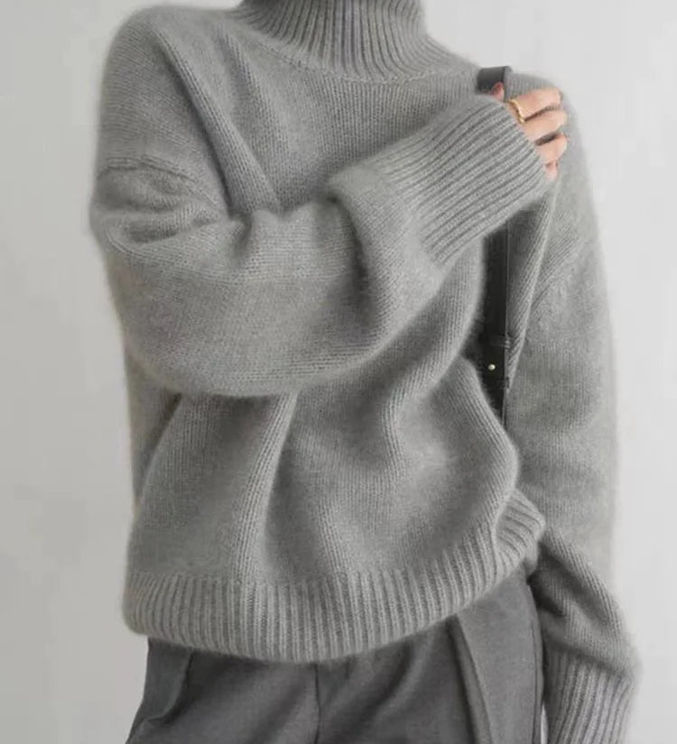 Ana - Camisola Elegante de Gola Alta