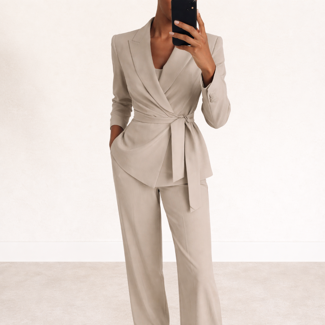 Filipa - Conjunto Blazer e Calça com Cinto