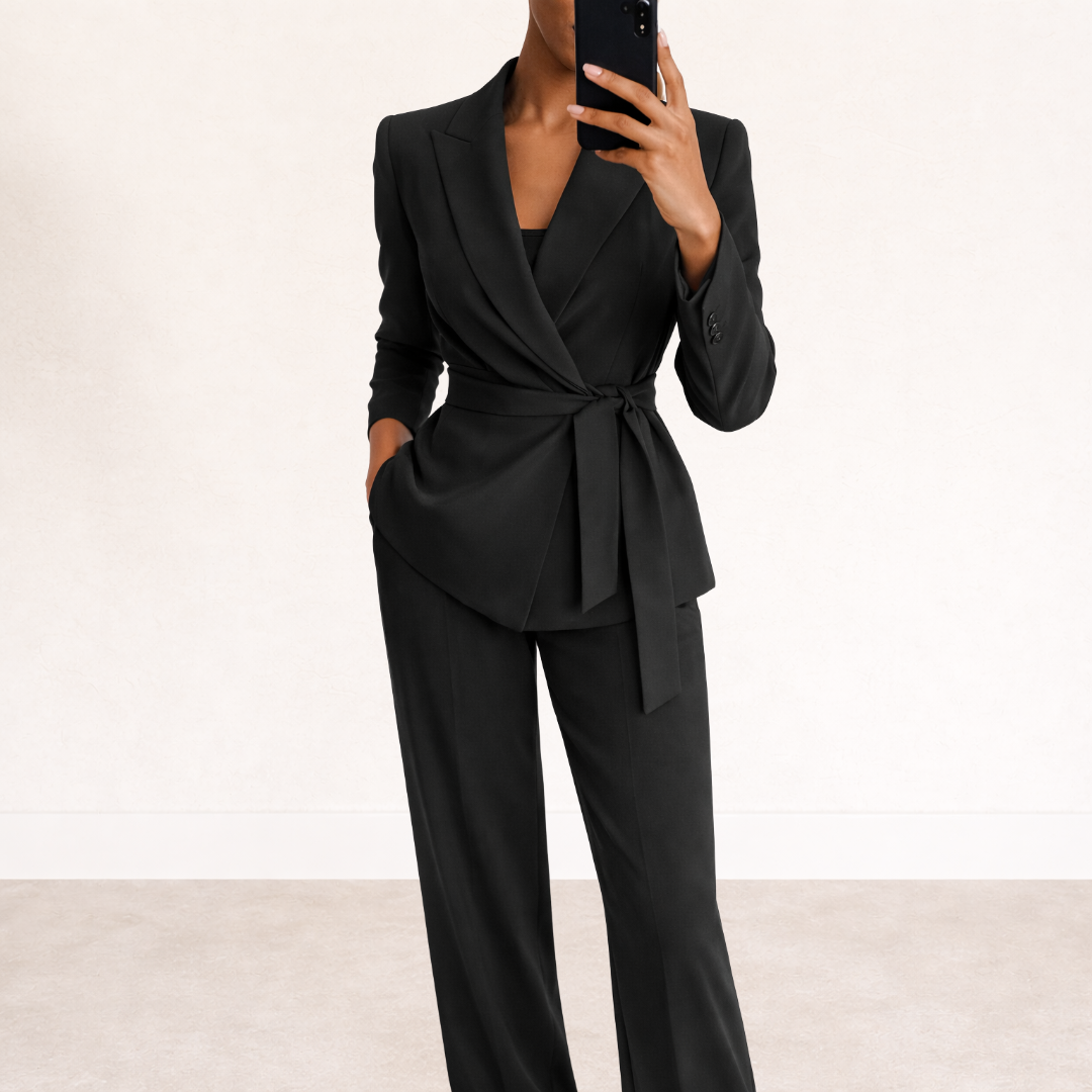 Filipa - Conjunto Blazer e Calça com Cinto