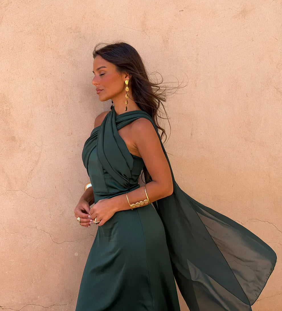 Alvor - Vestido Liso Vintage com Laço e Cintura Alta