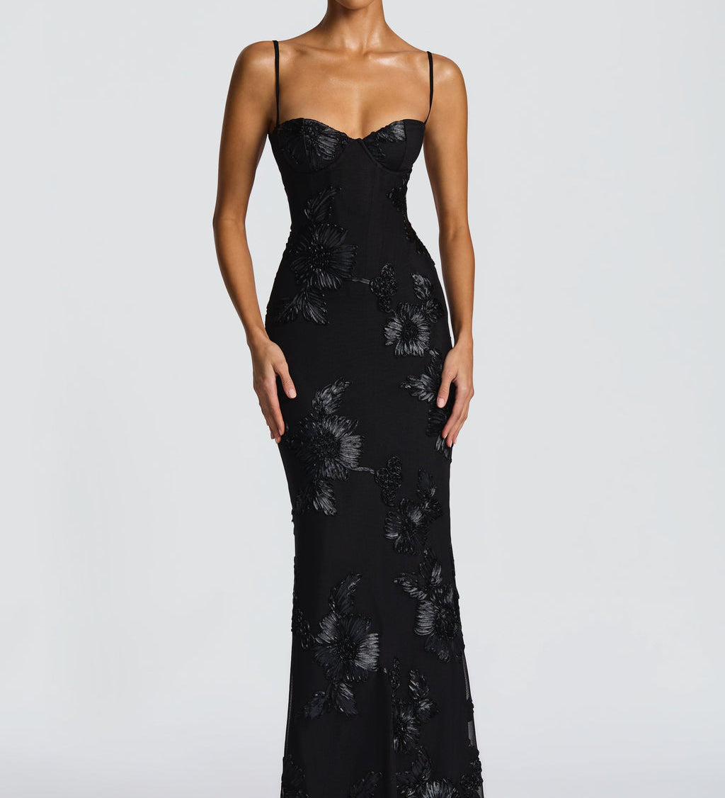 Luar - Vestido com Detalhes Florais