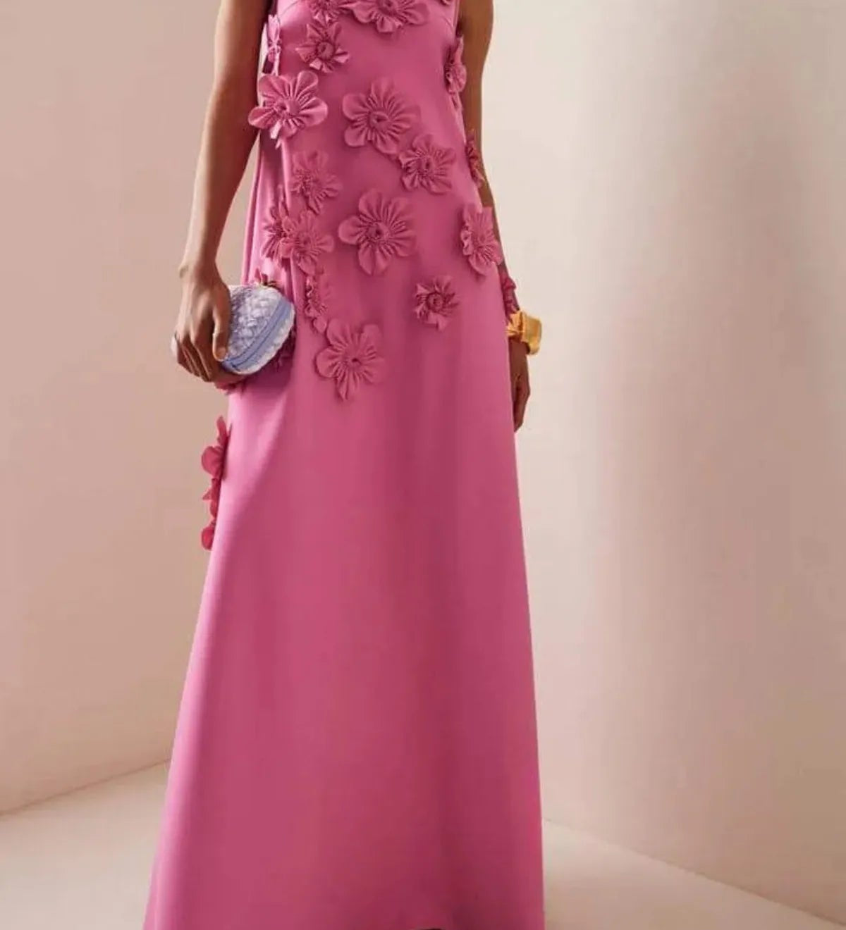 Vestido Maxi de Verão Sem Mangas com Detalhes Florais