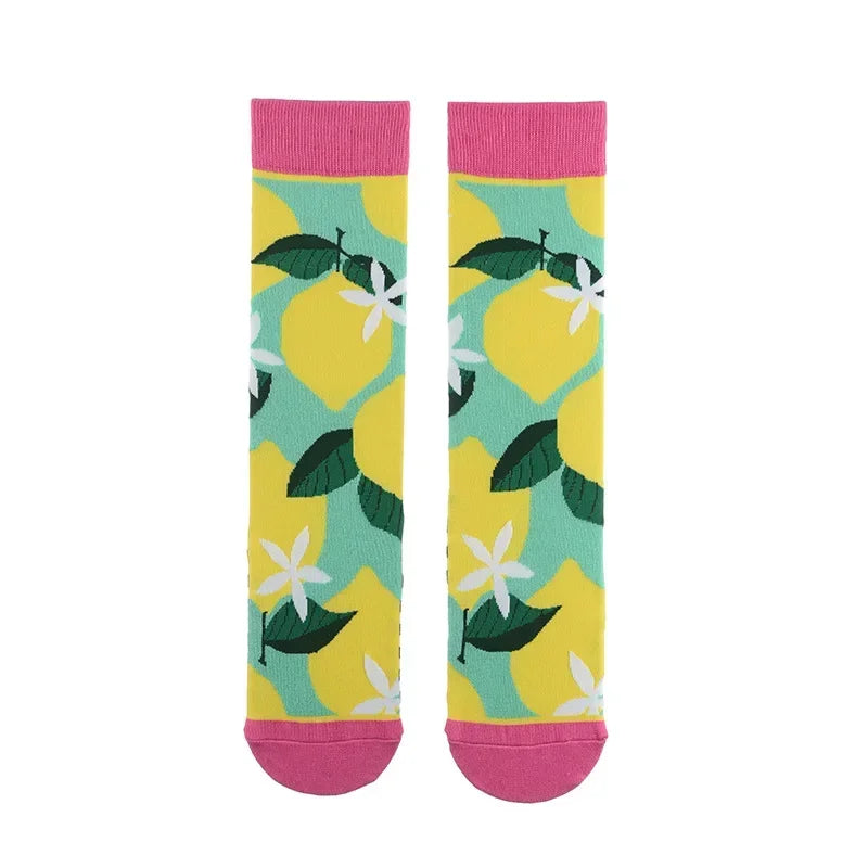 Novo produto rede reta vermelha meias longas feminino algodão primavera ilustração criativo engraçado outono e inverno meias retas