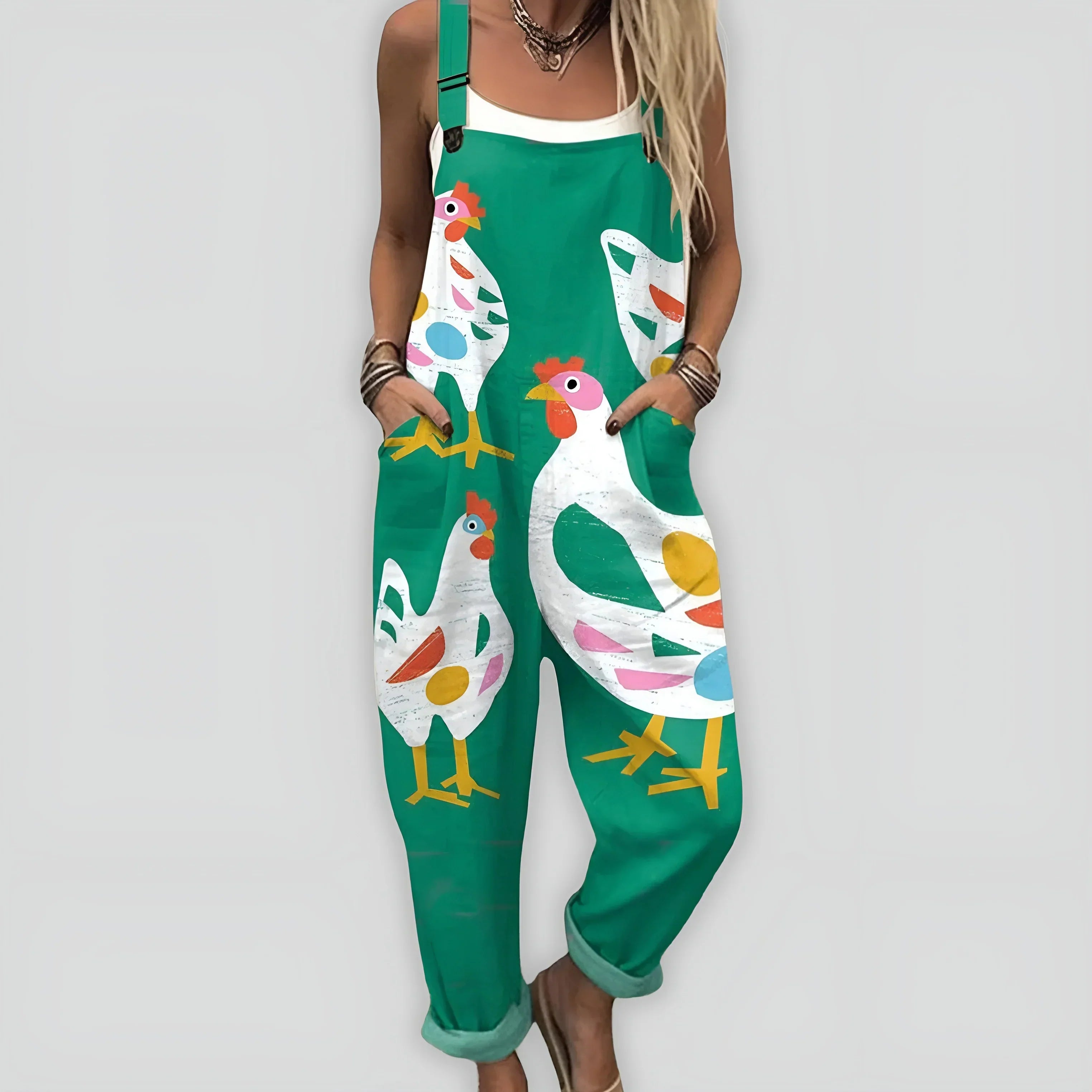Macacão com Alças Estampado