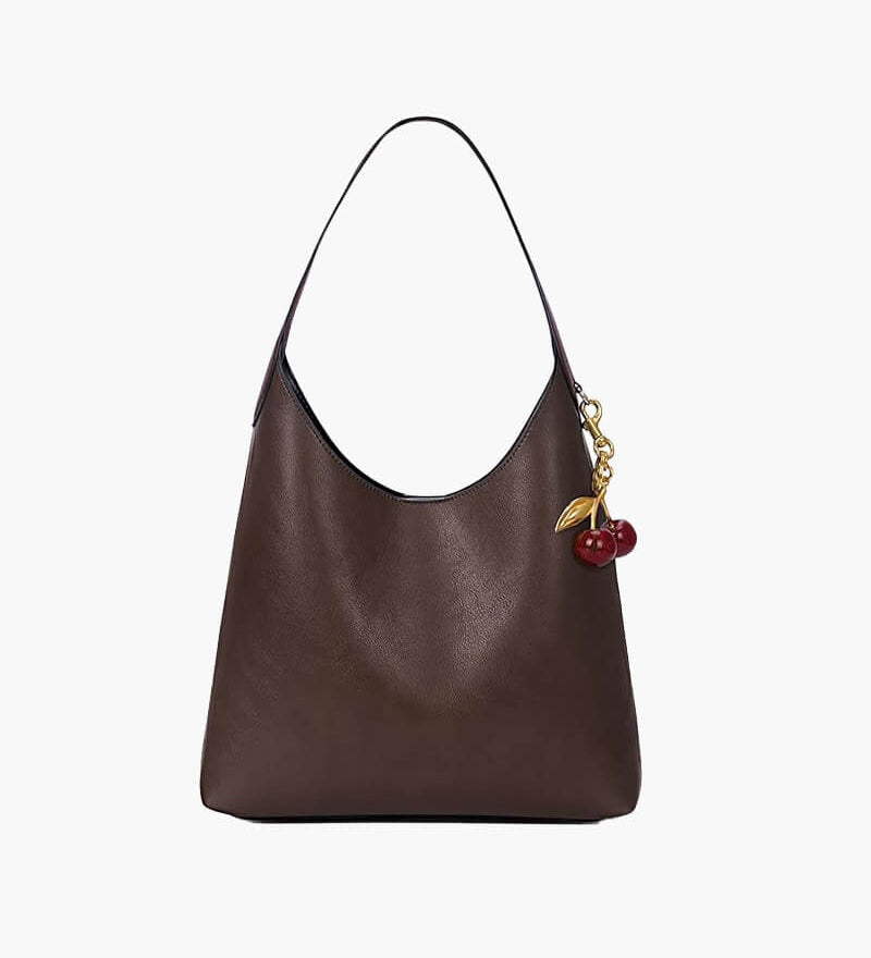 Saco de Couro Sintético Amelia com Charme de Cereja