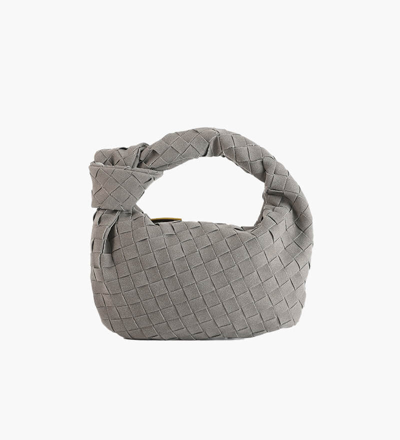 Bolsa Trançada Mini em Camurça