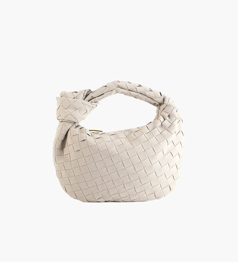 Bolsa Trançada Mini em Camurça