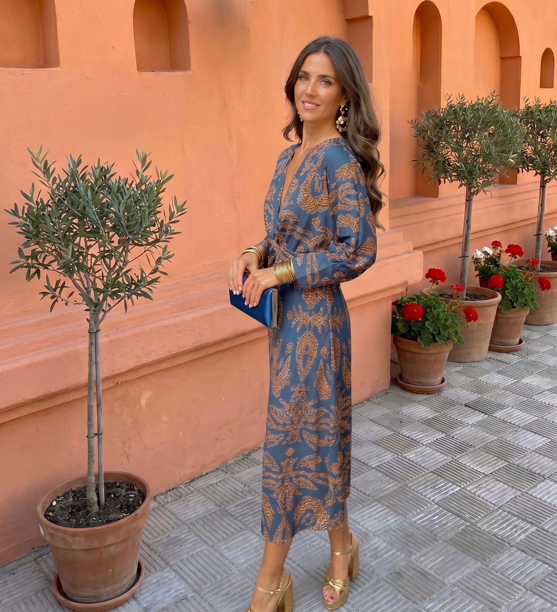 Olhão - Vestido Midi Estampado
