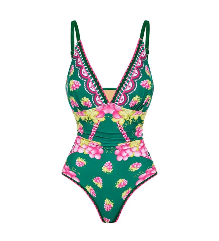 Deep V Cami Maxi Dress Swimsuit Set