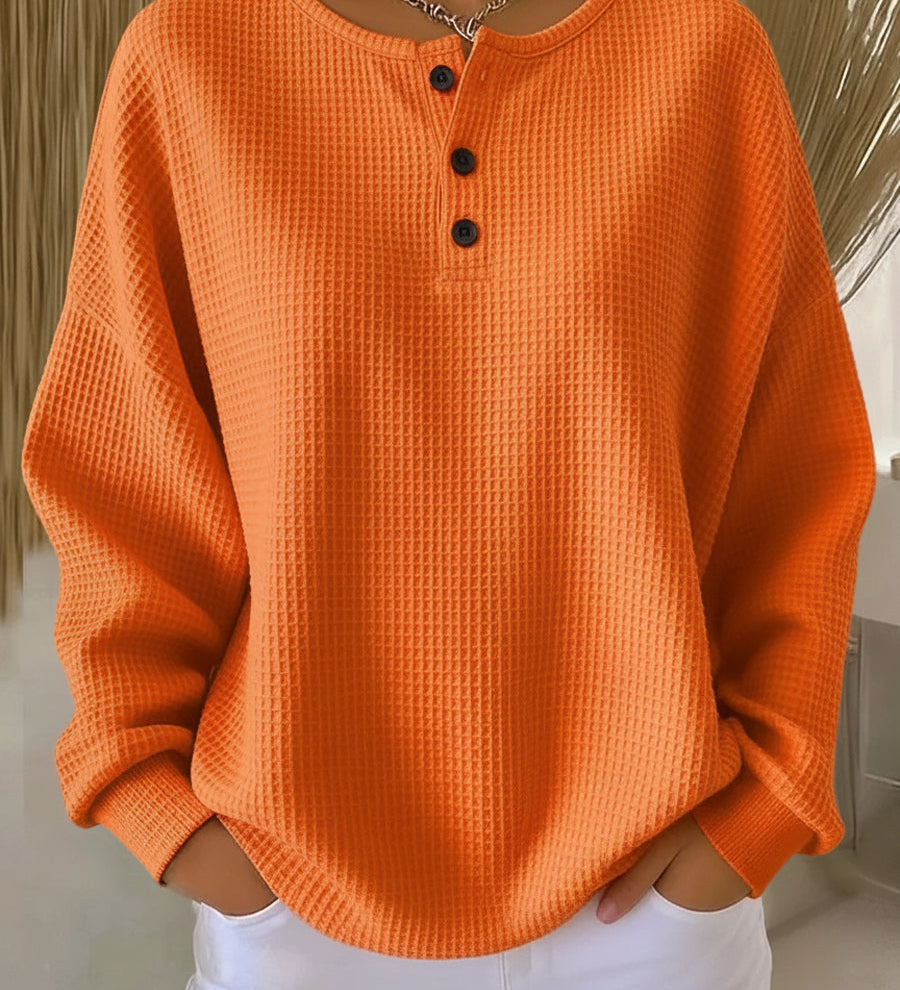 Sónia - Camisola com Textura Waffle e Gola Elegante