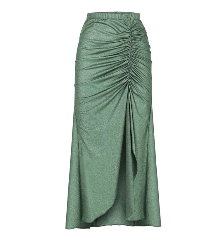 Morandi Green Colorblock High-Waist Swimsuit Set