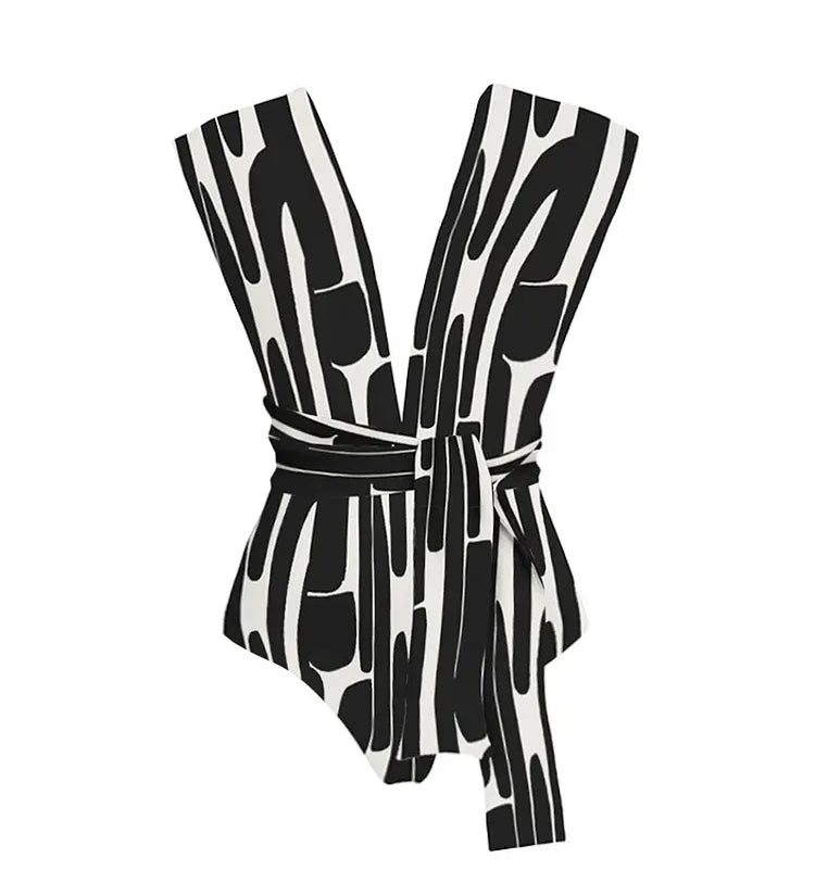 Striped Multiway Tie Swimsuit for Women