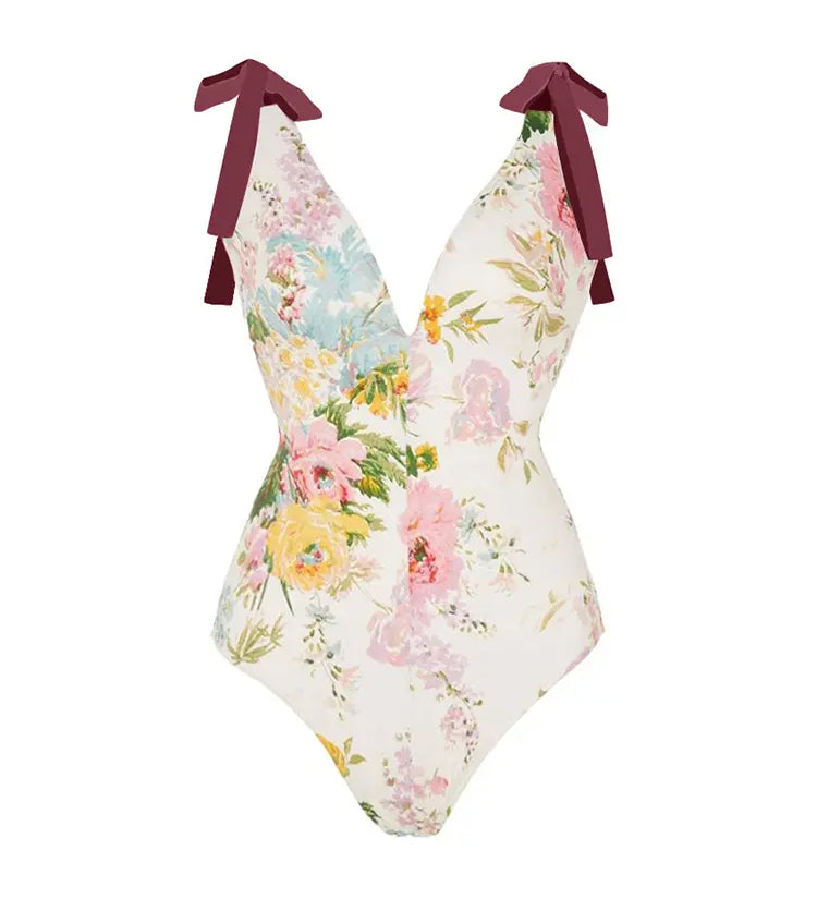 Appliqué Tie-Up Sexy Bikini Set