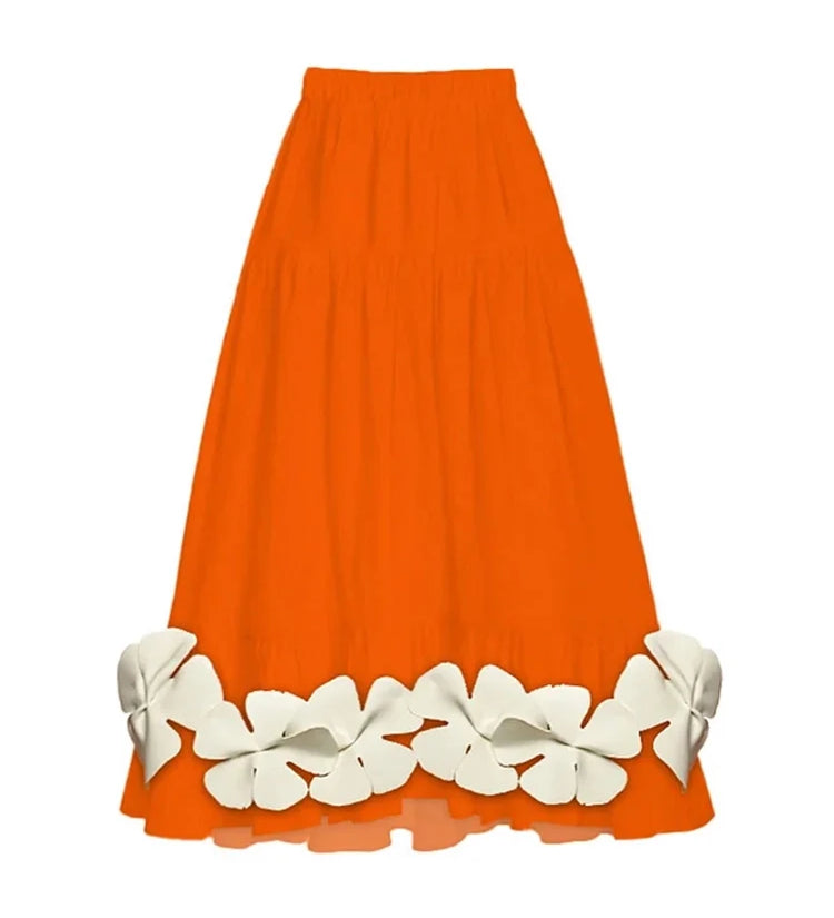 Tie Fresh Floral Swimsuit and Skirt Set