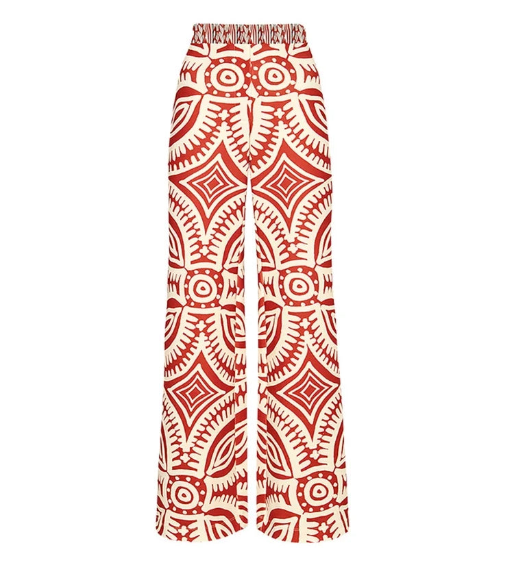 One Shoulder Ethnic Print One Piece Swimsuit