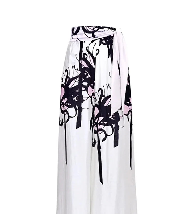 Chinese Ink Print One Piece Swimsuit Set