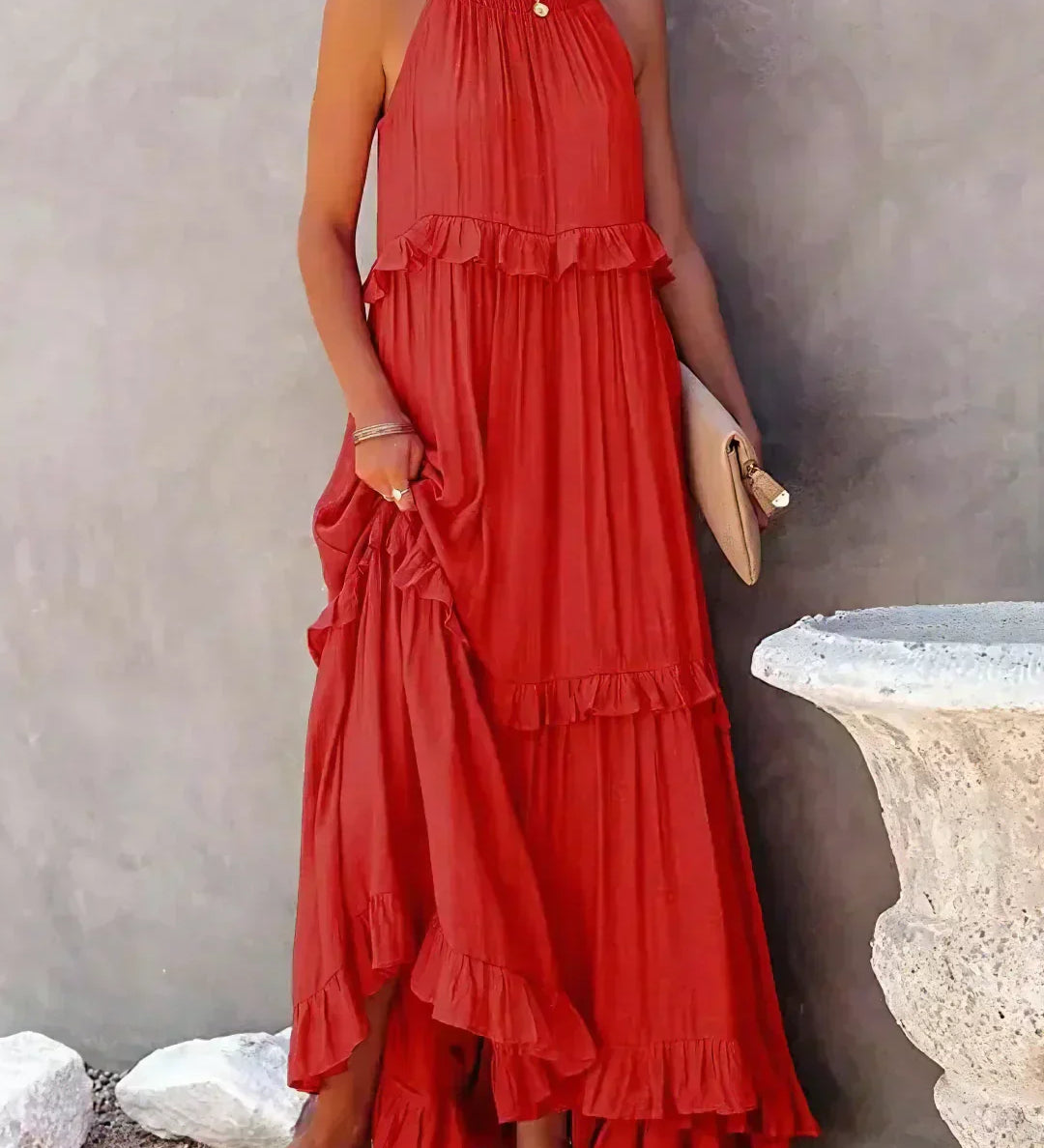 Coral - Vestido Longo