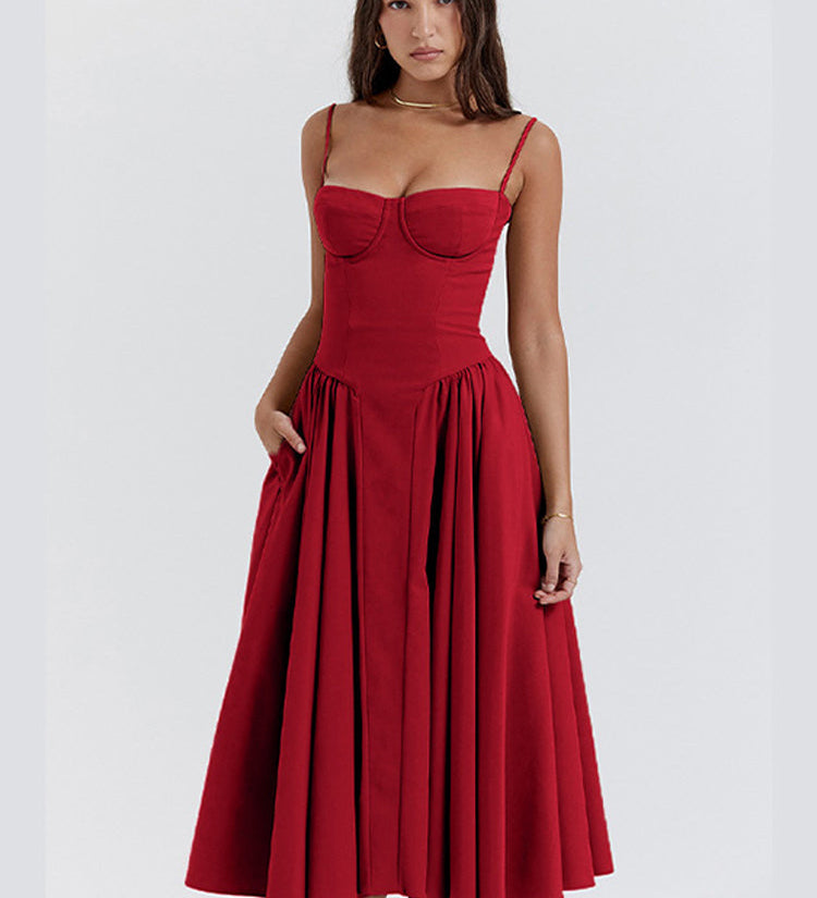 Vestido Midi Estruturado com Sutiã Embutido