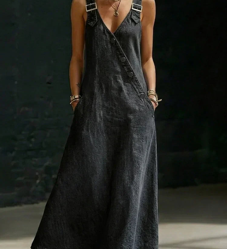 Urraca | Robe Longa em Denim com Botões