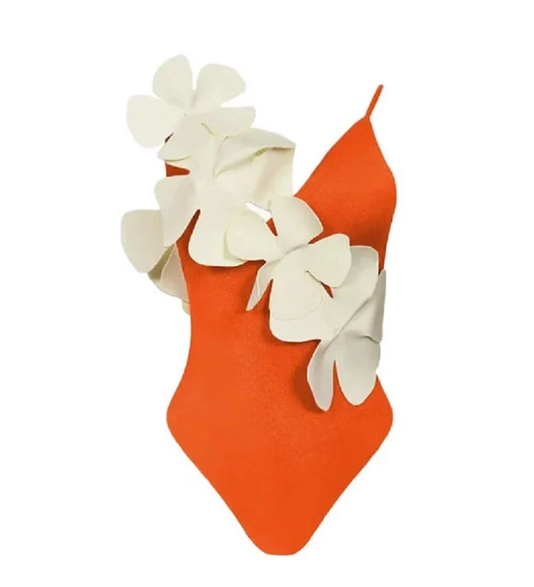Tie Fresh Floral Swimsuit and Skirt Set