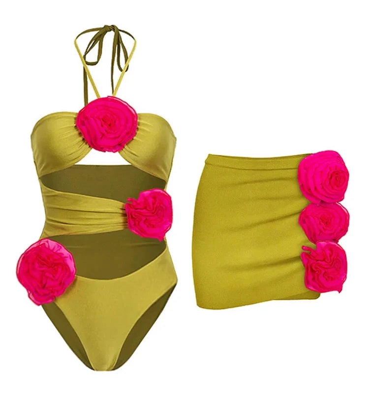 Floral Decor One-Piece Swimsuit