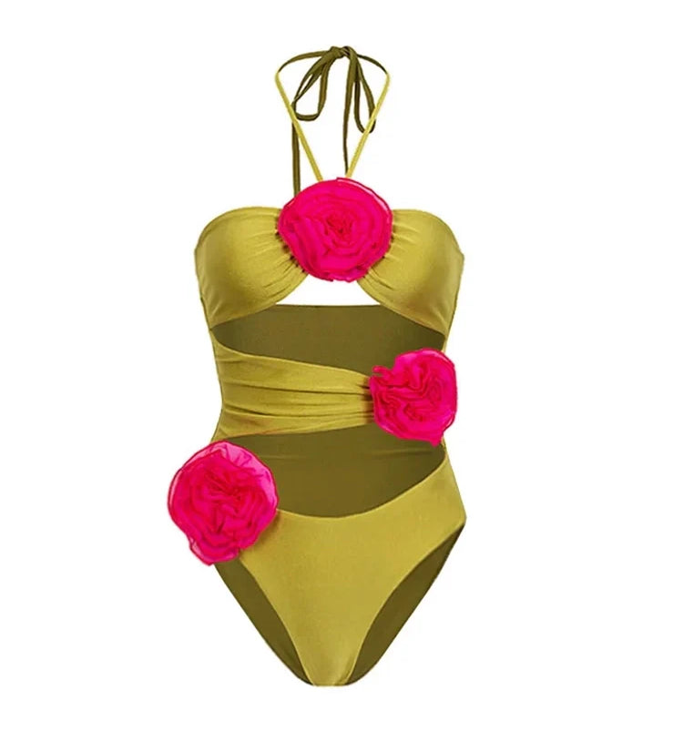 Floral Decor One-Piece Swimsuit