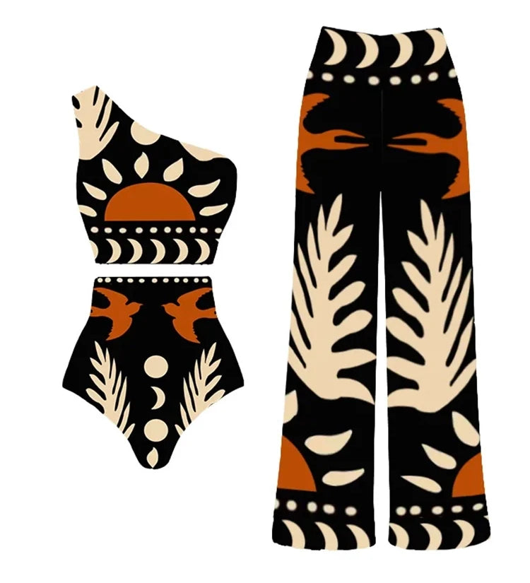 Printed High-Waist Bikini Set
