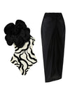Black Floral Set / S
