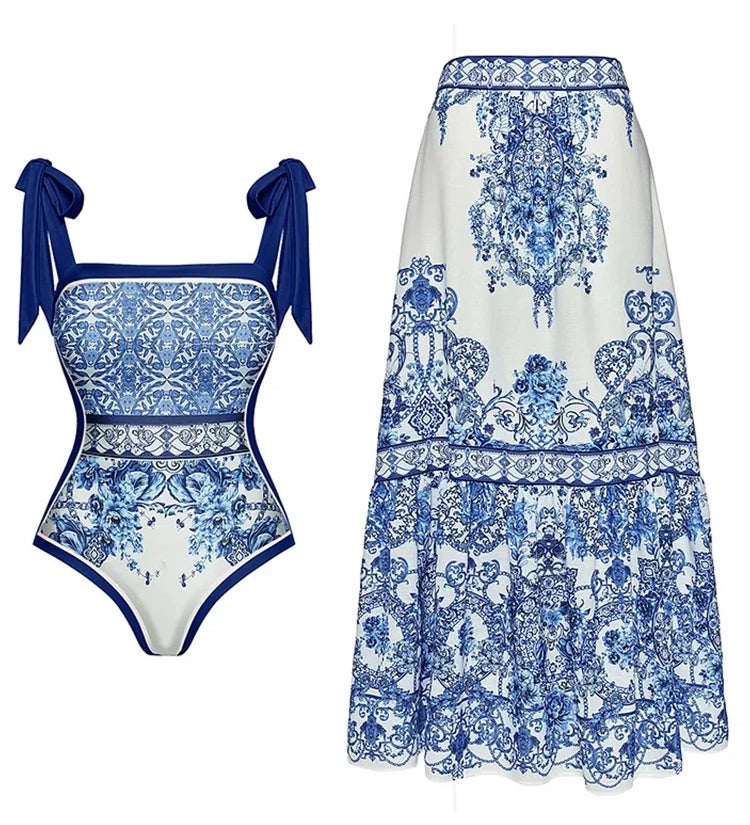 Boho Print One Piece Swimsuit