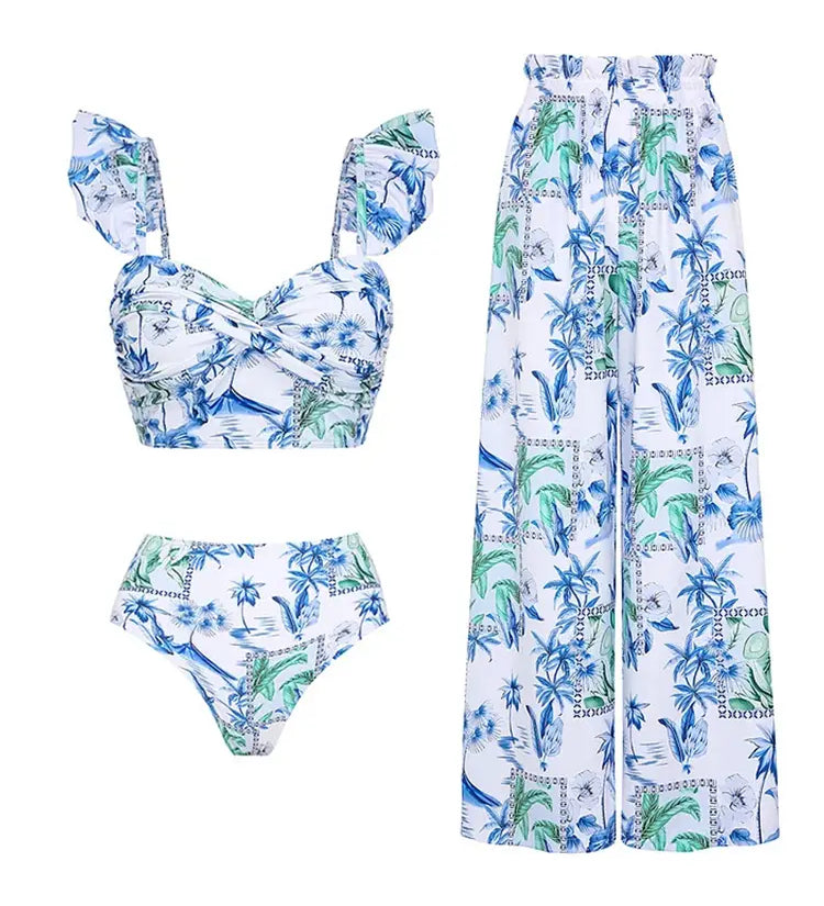 Tropical Print Two-Piece Bikini Set
