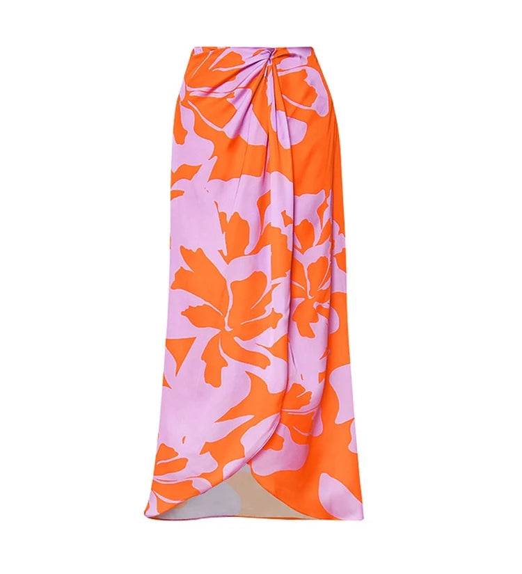 Strapless Ruffle Floral Print One Piece Swimsuit
