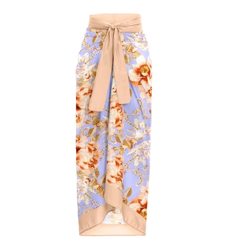 Cutout Floral Tie-Waist One-Piece Swimsuit