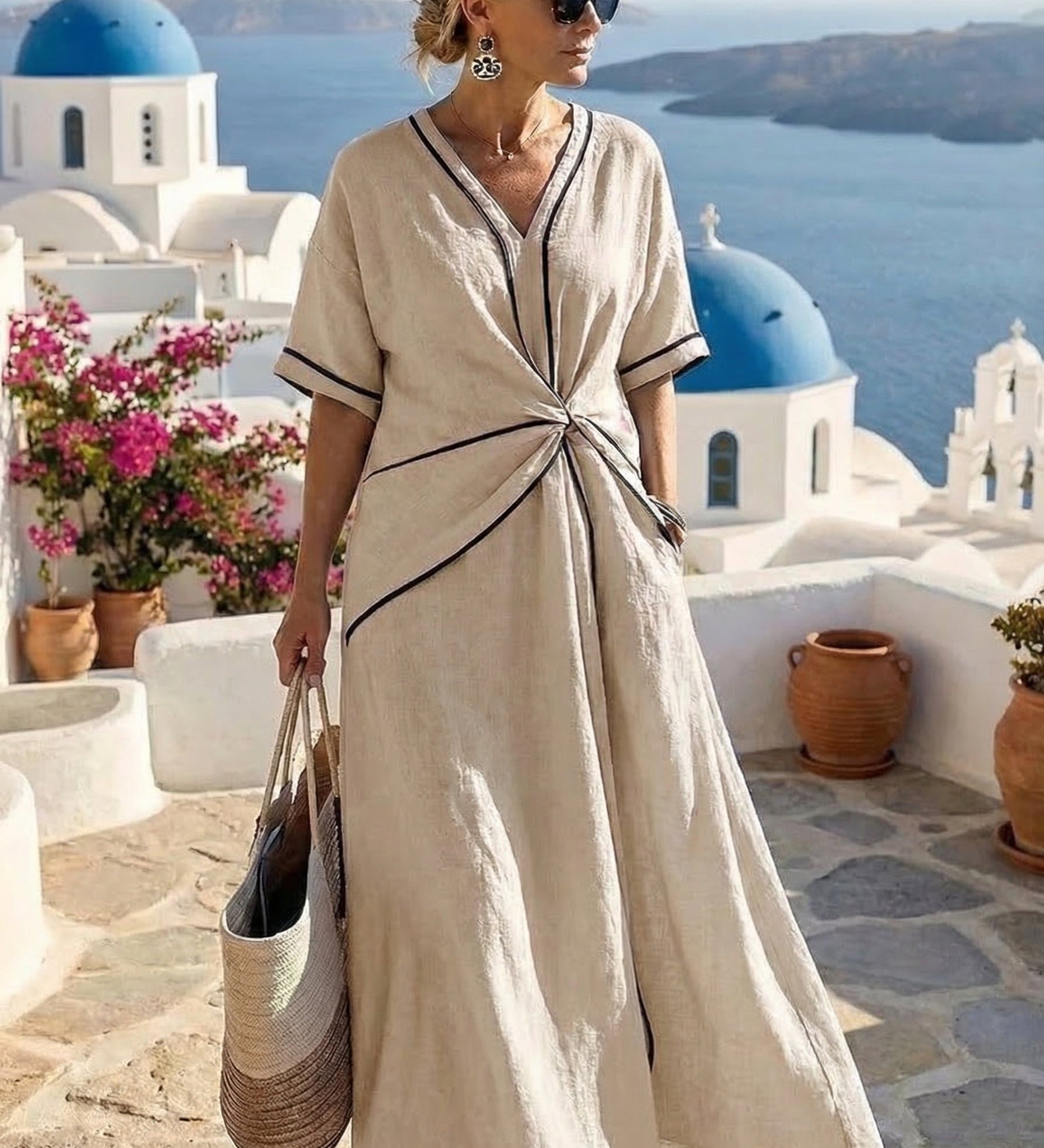 Vestido de Verão Santorini - Elegância e Conforto