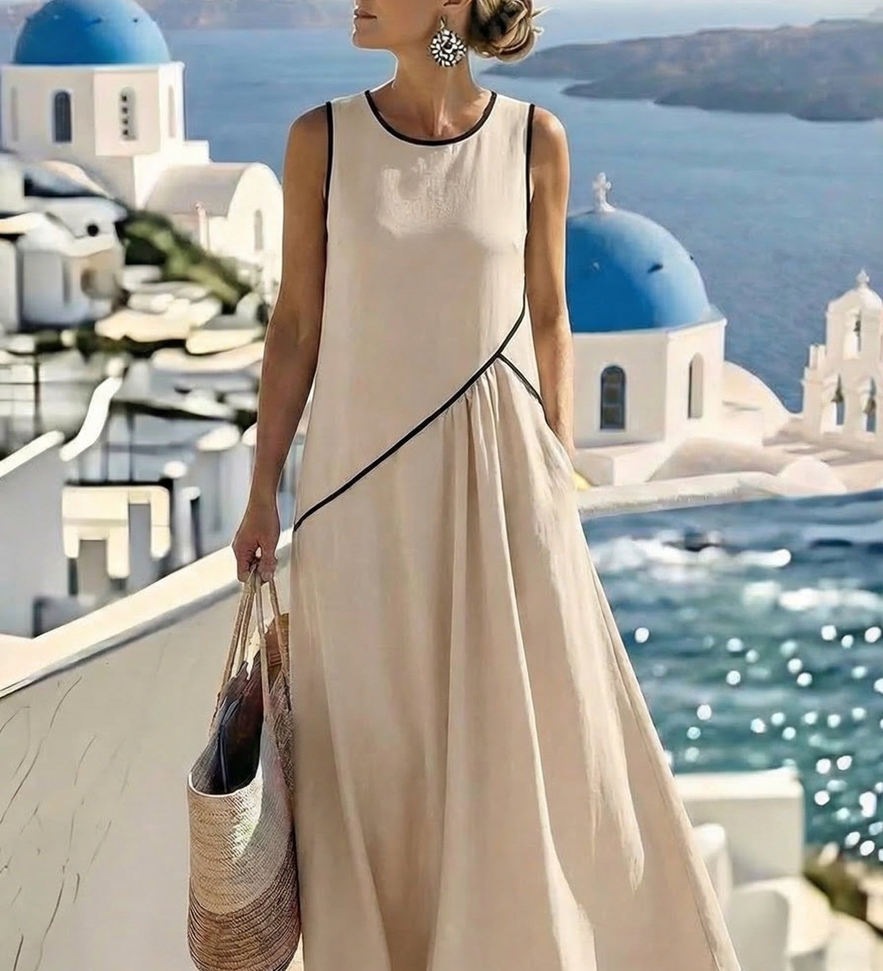 Lore Vestido de Verão Listrado