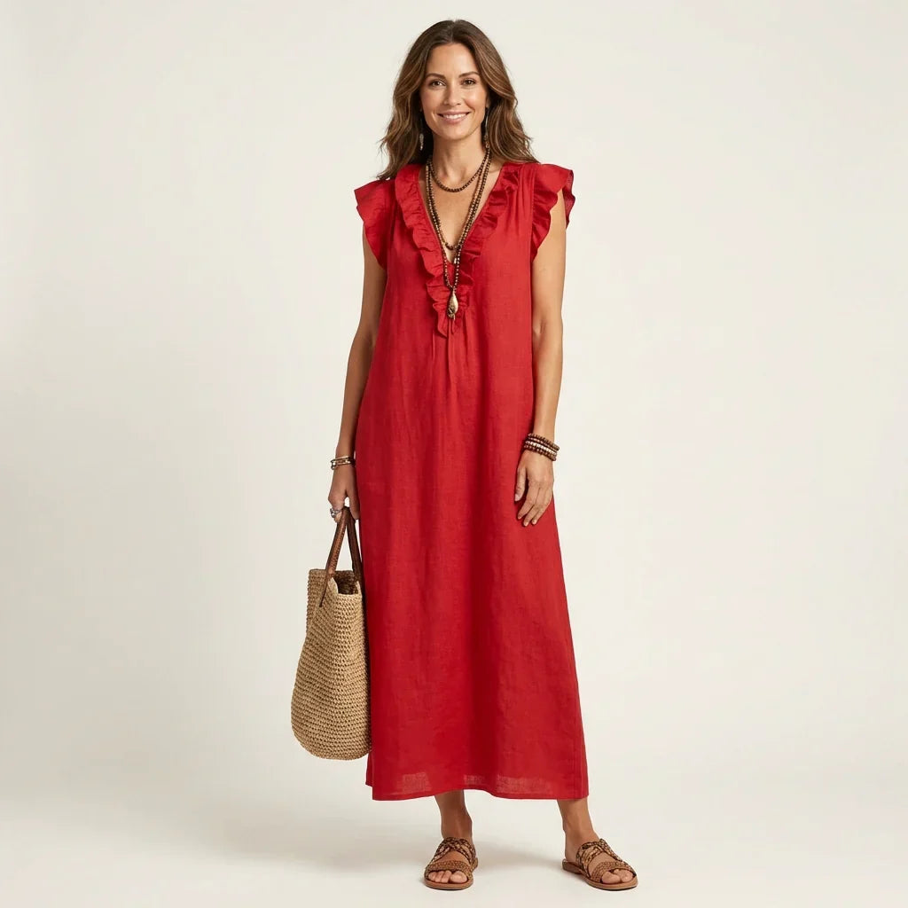 Elisa - Vestido Maxi Boho Fluido