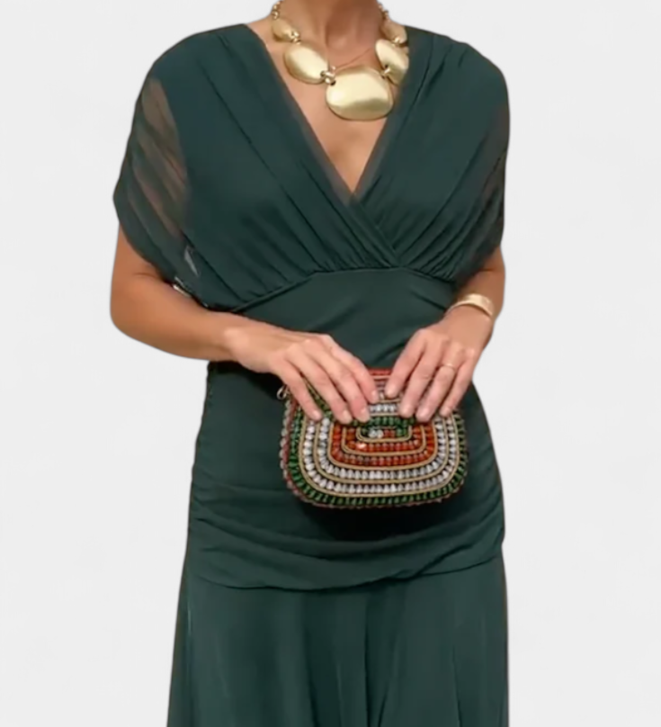 Vestido  Éden – Fluidez com Decote