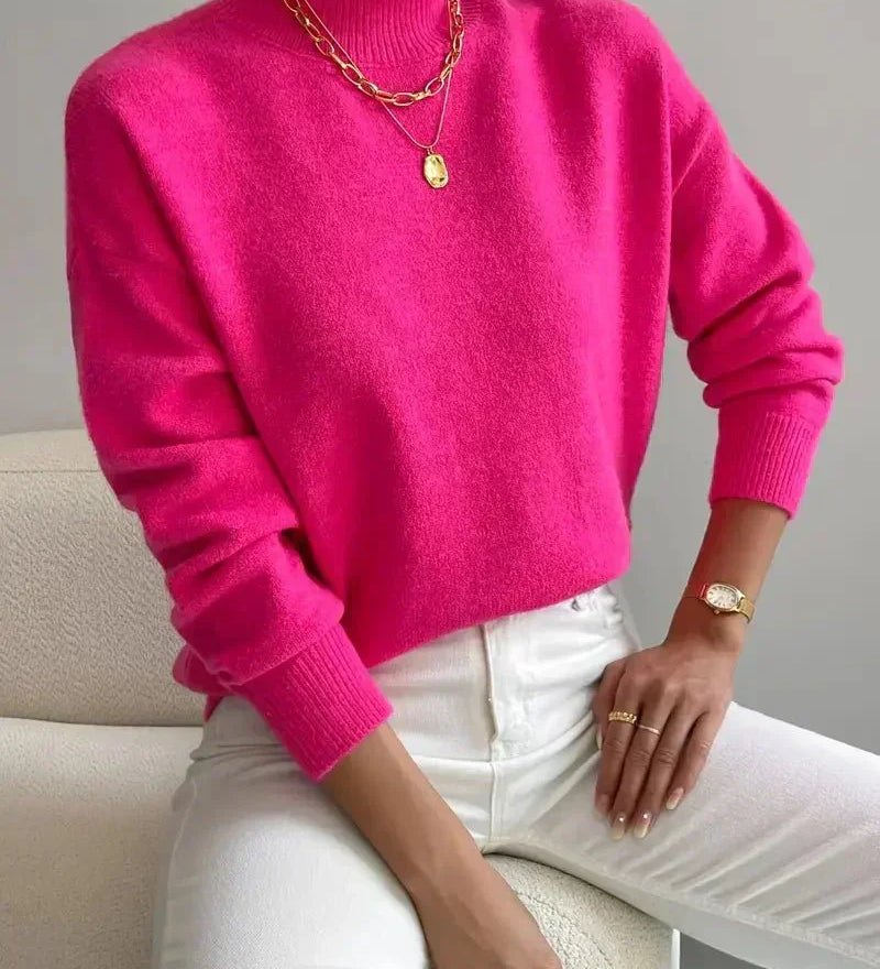 Milena - Camisola Clássica de Gola Alta