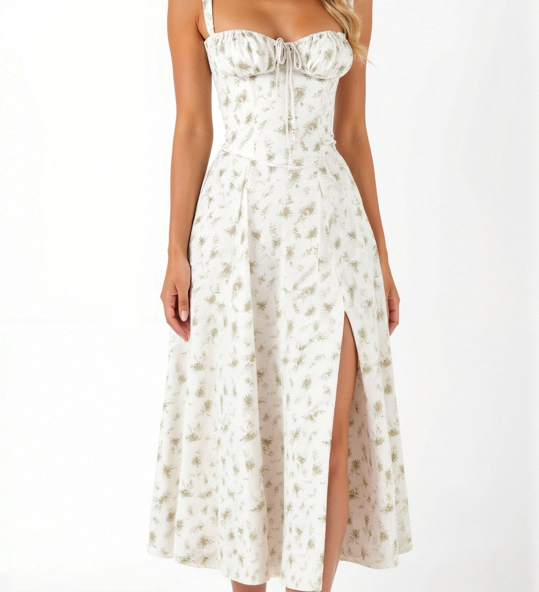 Vestido Midi Floral com Cinto